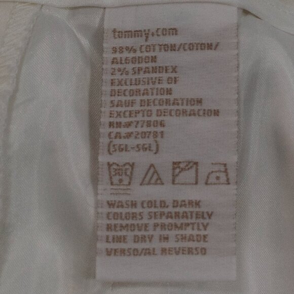 NEW Y2K Tommy Hilfiger Capri Pants Womens 16 Ivory Corrie Fit Stretch PP16X - Picture 6 of 6